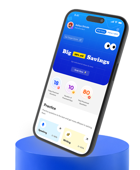 Gurully PTE exam test mobile app interface