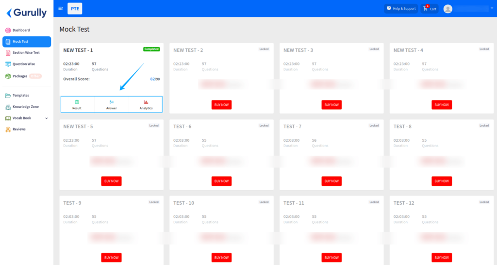 Free-mock-test-analytics-result