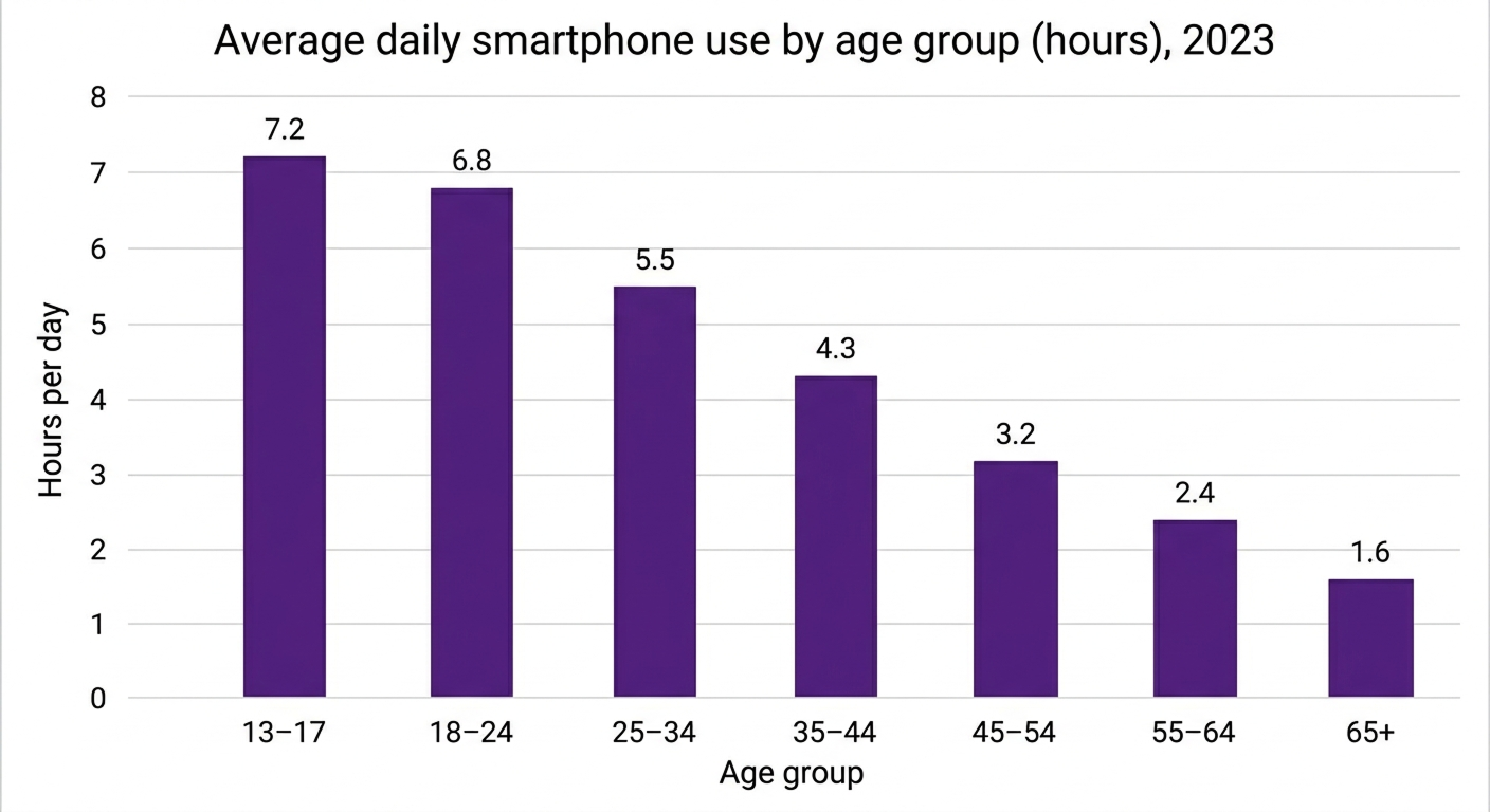 Average daily smartphone use - Question 8